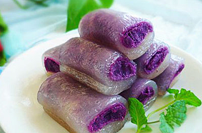  西米紫薯水晶卷 