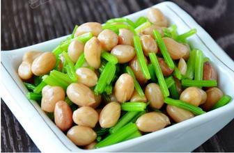 小凉菜芹菜花生米的做法
